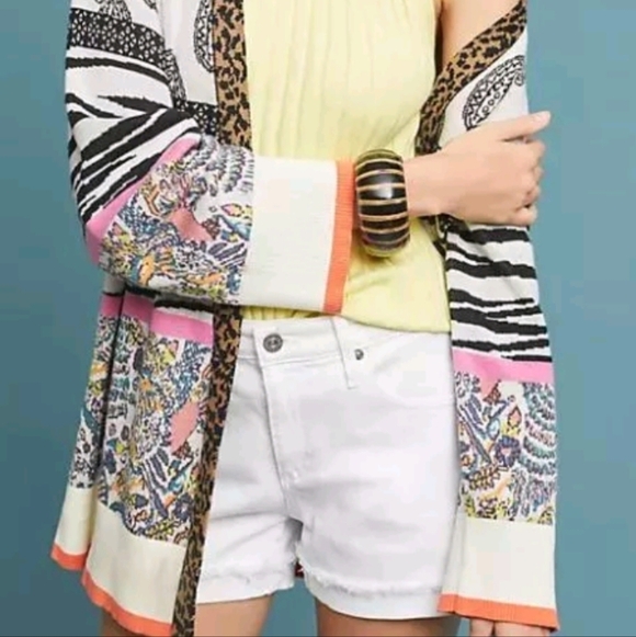 Anthropology Bricolage Open Front Fall Boho Cardigan Multicolor Paisley Sz XS - Picture 4 of 12